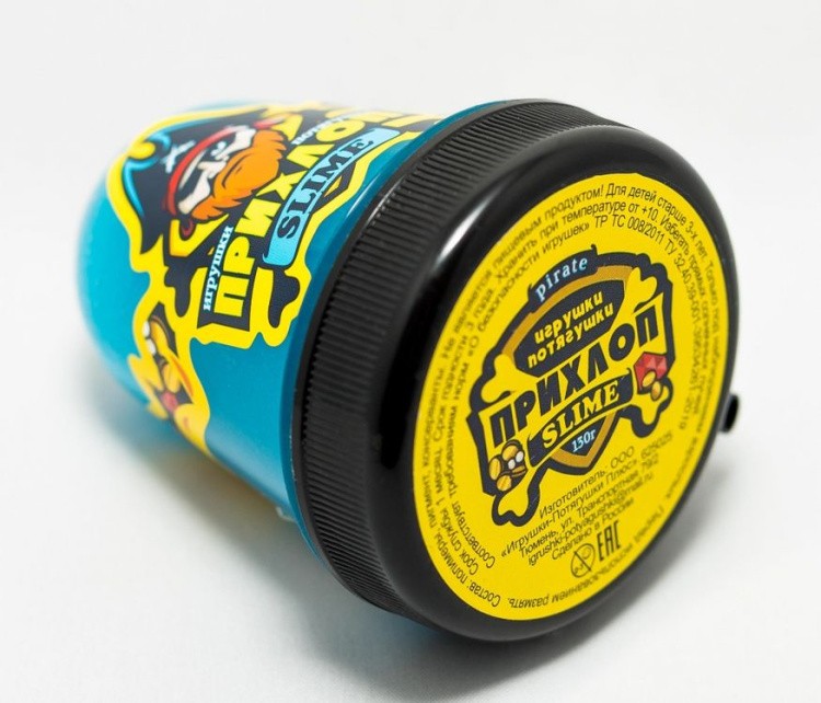 Слайм Прихлоп Люминофор светится в темноте голубой — картинка 3