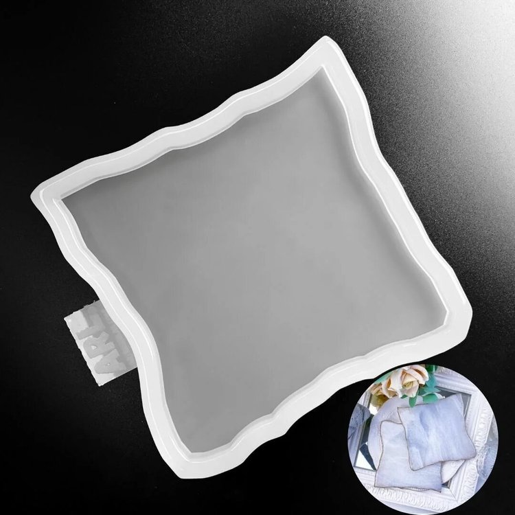 Глянцевый силиконовый молд Срез камня квадрат (white), Art Resin LAB — картинка 4