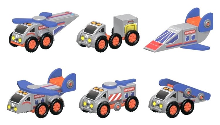 Магнитный конструктор 6 в 1 «Аэродромная техника» — картинка 3