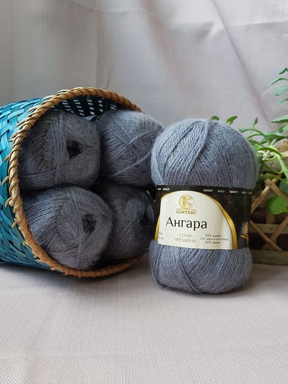 Пряжа Камтекс Ангара (169), серый, 5 шт. по 100 г — картинка 2