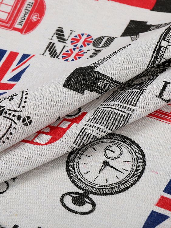 Ткань Лен, 140 г/м², 5 м x 150 см, цвет: молочный, принт, TBY — картинка 3