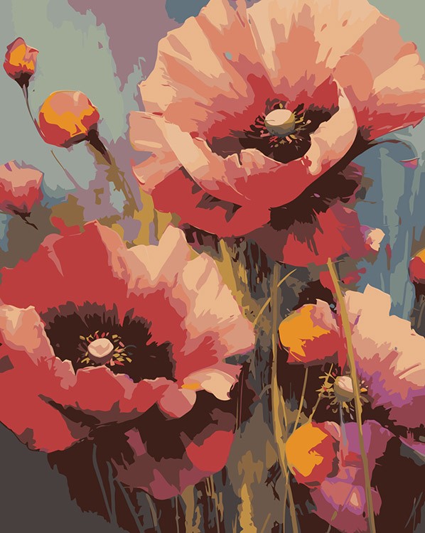 Картина по номерам «Цветы: Изящные маки 2»