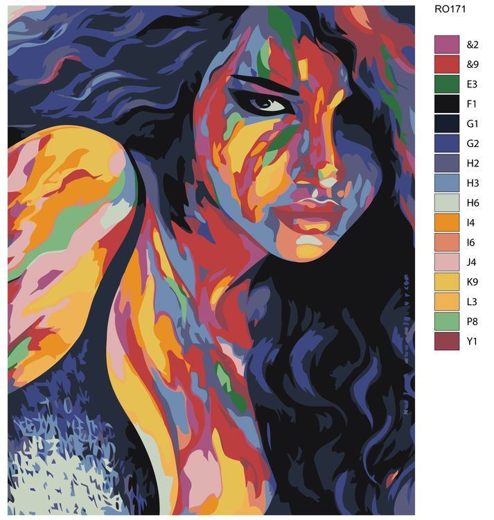 Картина по номерам «Пестрая девушка» — картинка 2