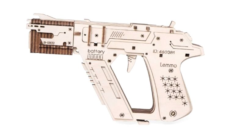 Деревянный конструктор Lemmo «Пистолет резинкострел Бластер» — картинка 6