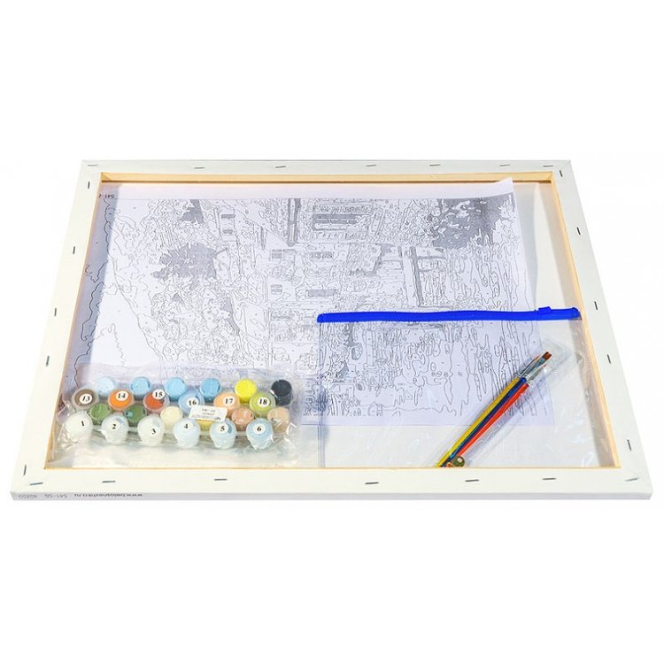 Картина по номерам «Лодочка на реке» — картинка 3