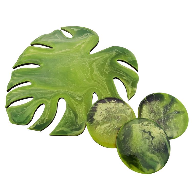 Набор для рисования эпоксидной смолой «Монстера», подарочная упаковка, FancyOn — картинка 3