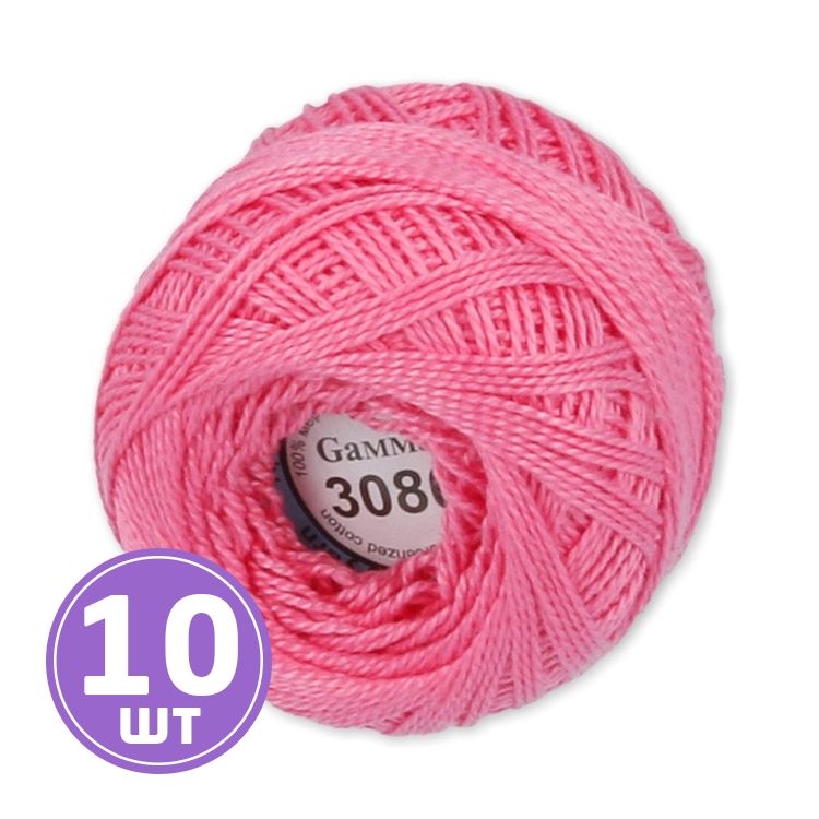 Пряжа Gamma Ирис (3080), ярко-розовый, 10 шт. по 10 г