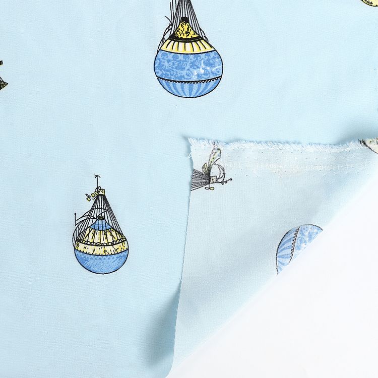 Ткань Софт, 5 м x 150 см, 105 г/м², цвет: светло-голубой, принт, TBY — картинка 3