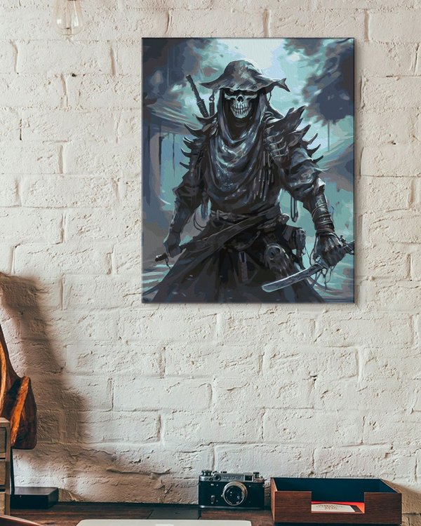 Картина по номерам «Скелет-самурай» — картинка 3