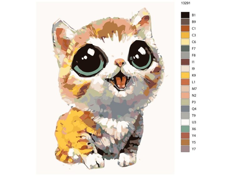 Картина по номерам «Большеглазый котёнок» — картинка 2