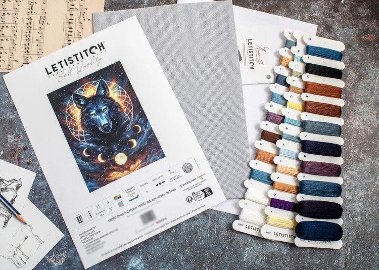 Набор для вышивания «Dream Catcher Wolf (Ловец снов Волк)» — картинка 2