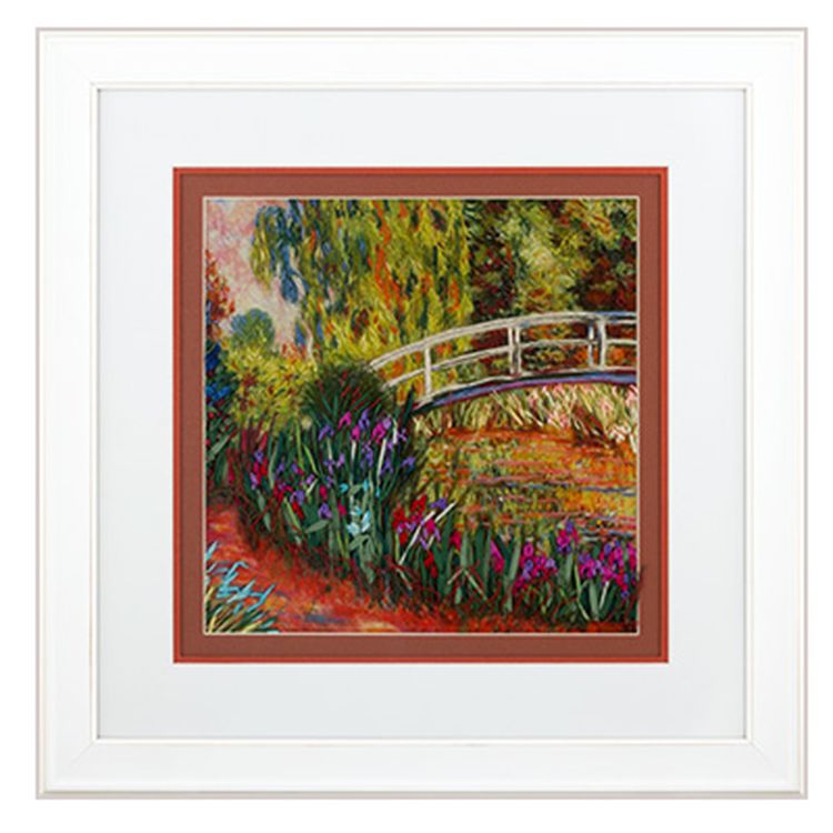 Вышивка лентами «Ирисы у пруда» — картинка 2