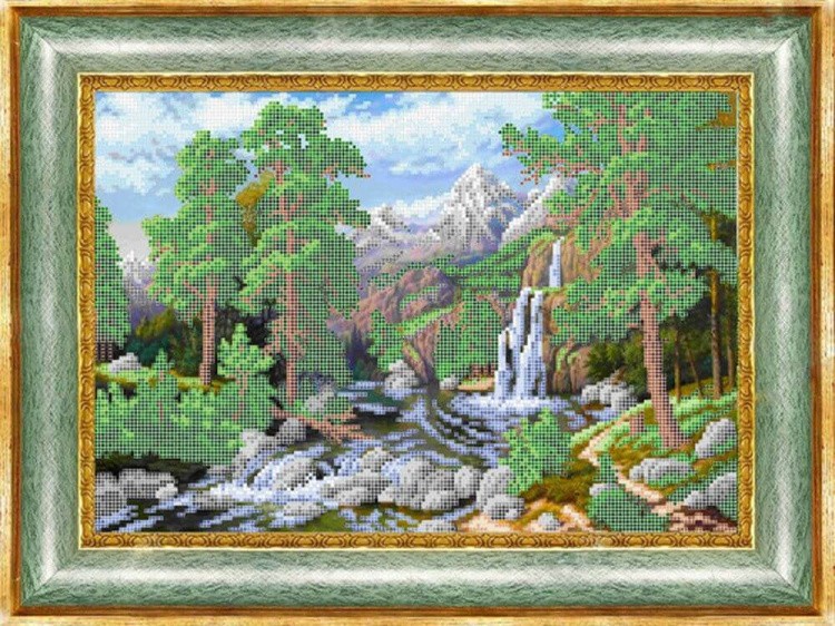 Рисунок на ткани «Лесной пейзаж»