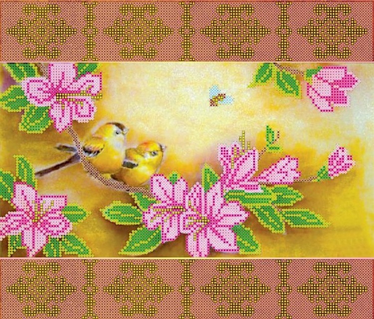 Схема для вышивки бисером «Весеннее цветение»