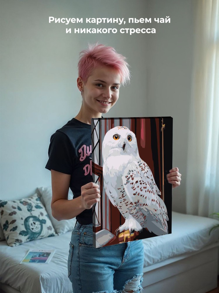 Картина по номерам Гарри Поттер сова Букля в Хогвартсе — картинка 7