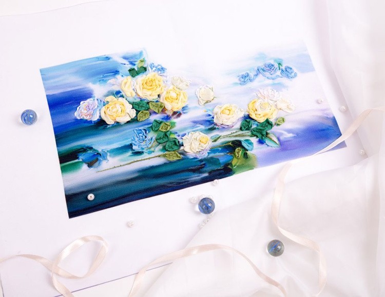 Вышивка лентами «Течение» — картинка 2