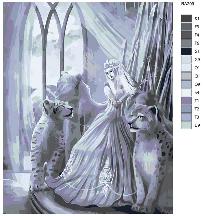 Картина по номерам «Снежная леди и барсы» — картинка 2