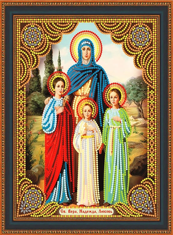 Алмазная вышивка 5D «Икона Вера, Надежда, Любовь и мать их София»