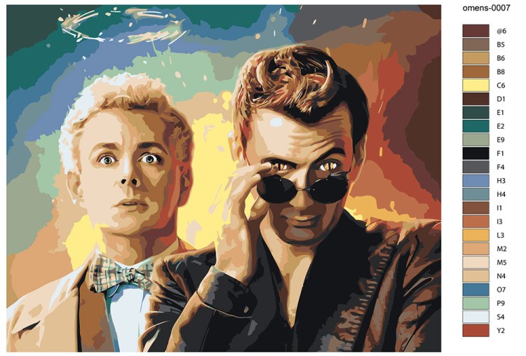 Картина по номерам «Благие знамения: Азирафель и Кроули 3» — картинка 2