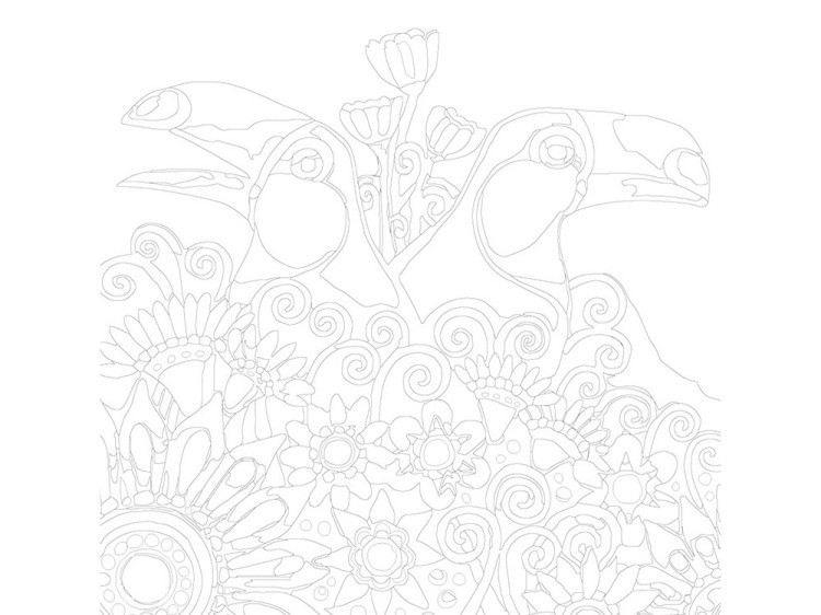 Картина по номерам «Туканы в цветах» — картинка 3