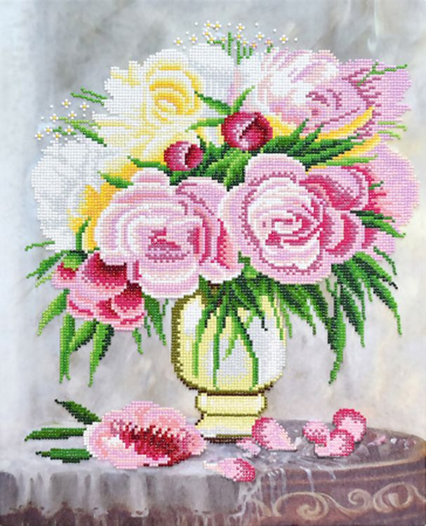 Алмазная вышивка «Роскошь пионов» — картинка 2