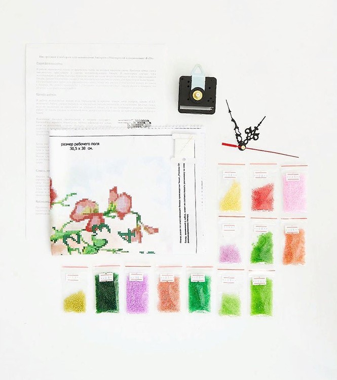 Набор вышивки бисером «Часы Нежность» — картинка 2