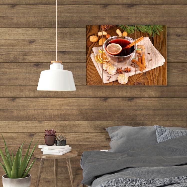 Картина по номерам по дереву «Зимний чай с корицей» — картинка 3