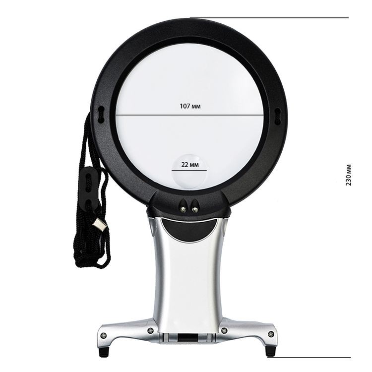 Лупа универсальная с подсветкой, 2Х, 6Х, Maxwell — картинка 2