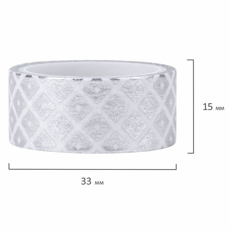 Клейкие WASHI-ленты для декора «Серебристые», 7 шт., 15 мм х 3 м — картинка 5