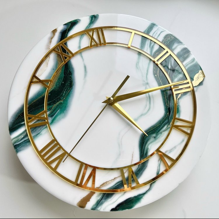 Набор для рисования эпоксидной смолой Часы - Изумруд, Epoxy Master — картинка 2