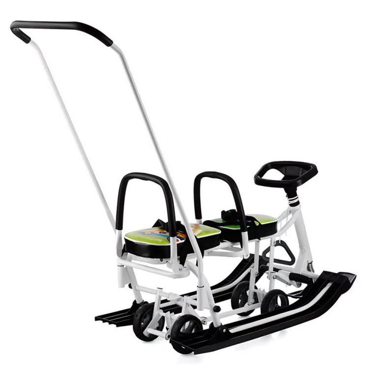 Снегокат детский 507 TWINS BABY Wheel со спинкой для двоих — картинка 10