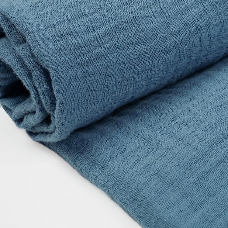Ткань Муслин, 1 м х 130 см, 125 г/м², цвет: джинс, TBY — картинка 4