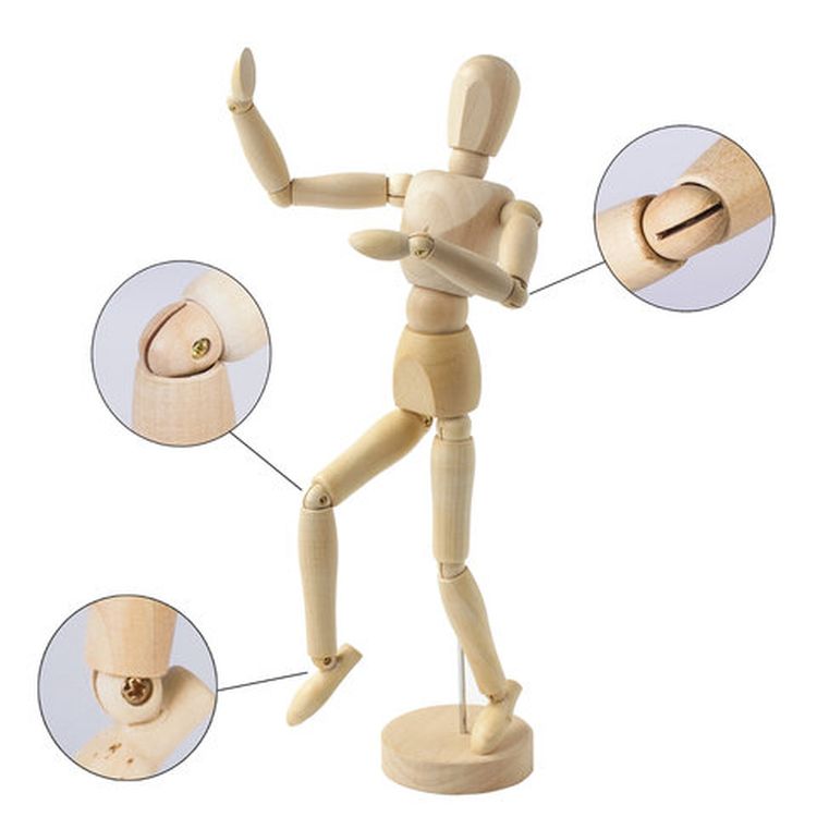 Манекен человека художественный мужской, дерево, высота 30 см, BRAUBERG ART CLASSIC  — картинка 7