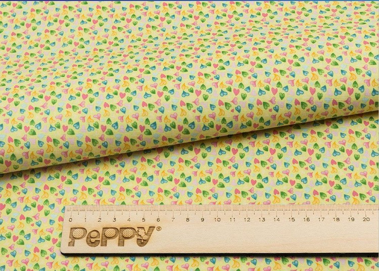 Ткань для пэчворка Нежная История, 146 г/м², 50х55 см, 100% хлопок, цвет: желтый, принт, Peppy — картинка 2