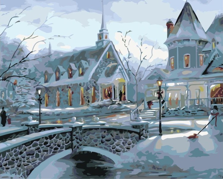 Картина по номерам «Зимний город»