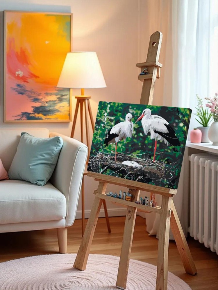 Картина по номерам «Семья аистов» — картинка 10