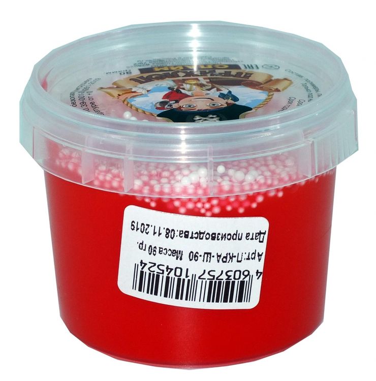 Слайм Прихлоп пират красный с шариками, 90 гр — картинка 2