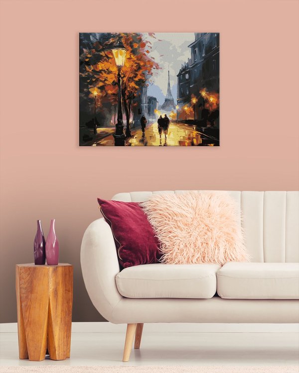 Картина по номерам «Ночная прогулка по Парижу» — картинка 3