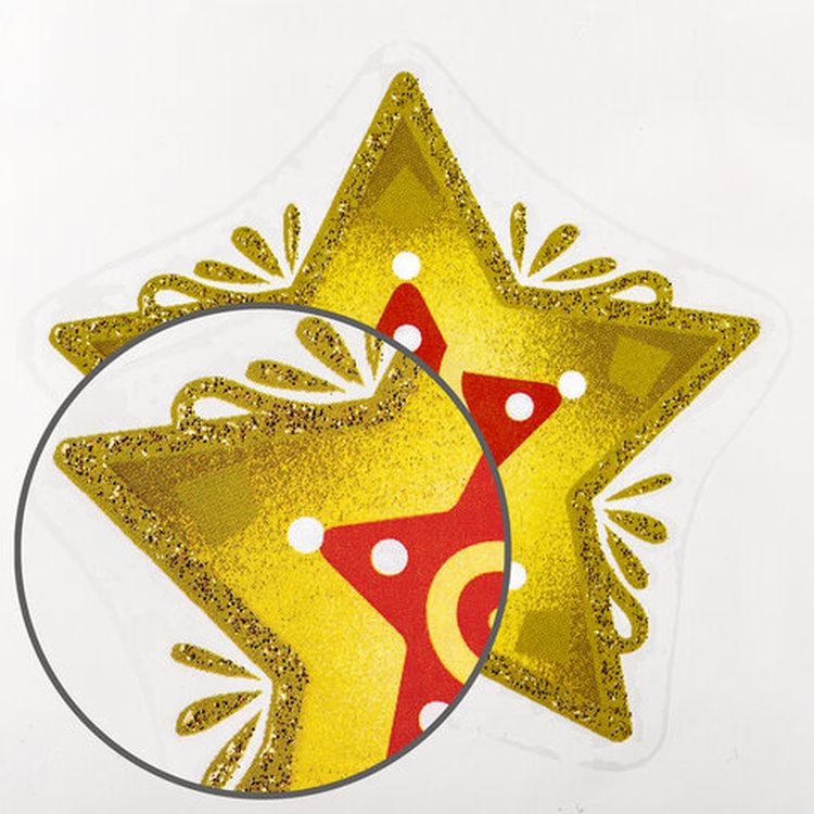 Украшение для окон и стекла «Красно-золотые снежинки 3» — картинка 5