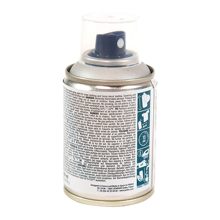 Краска для текстиля 7А Spray (аэрозоль), цвет: серебро, 100 мл, Pebeo — картинка 2