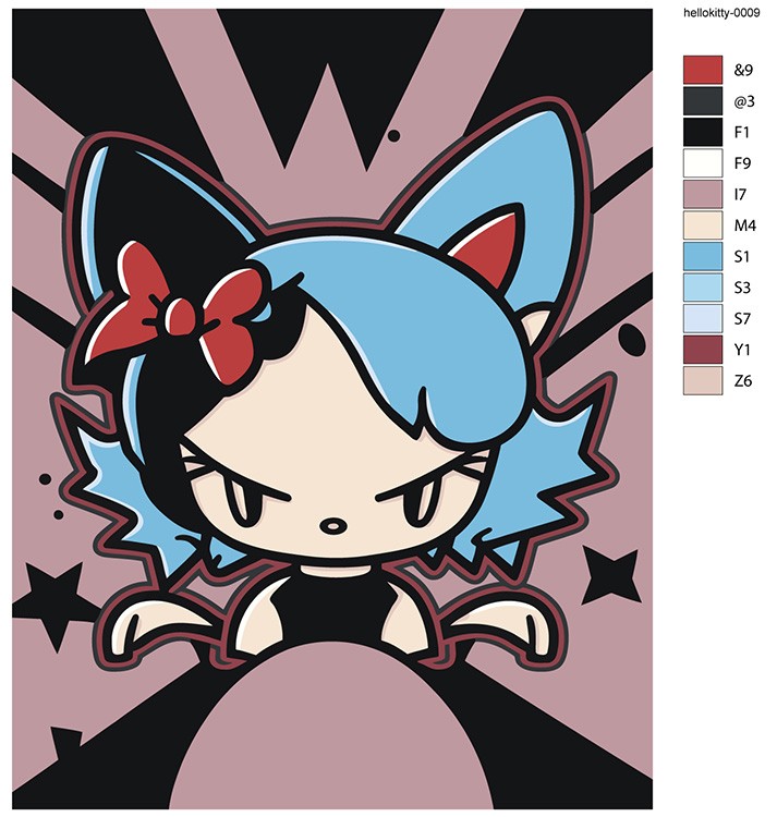 Картина по номерам «Аниме Hello Kitty Хеллоу Китти: Куроми 3» — картинка 2