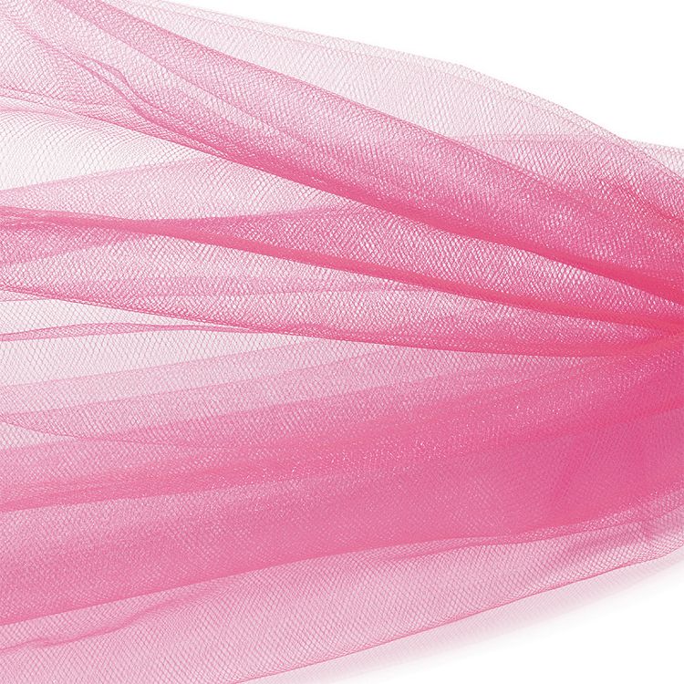 Фатин Kristal средней жесткости, блестящий, 5 м, ширина 300 см, 100% полиэстер, цвет: розовый неон