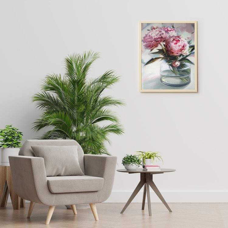 Картина по номерам «Пионы в вазе» — картинка 3