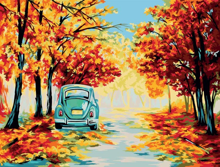 Картина по номерам «Осень в стиле ретро»