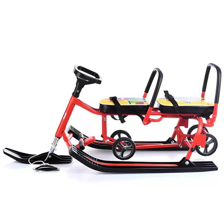 Снегокат детский 507 TWINS BABY Wheel со спинкой для двоих — картинка 11