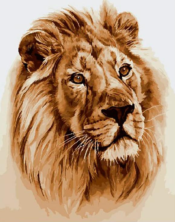 Картина по номерам «Портрет льва»