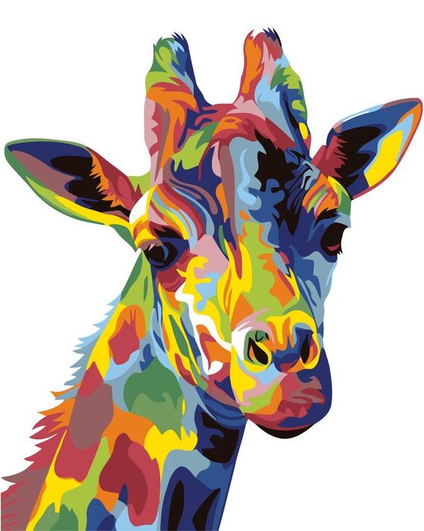 Картина по номерам «Разноцветный жираф»