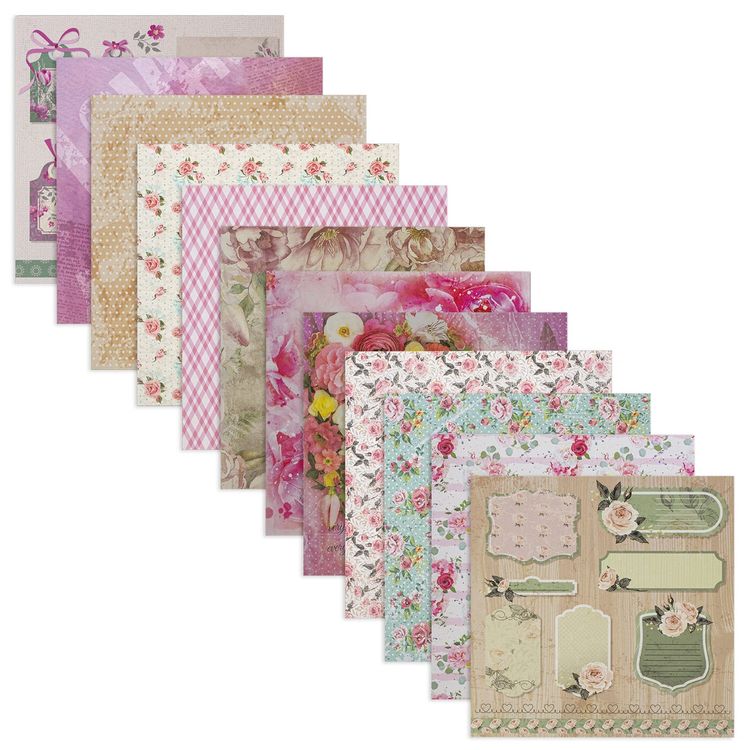 Бумага для скрапбукинга 30х30 см «Шебби-шик», 12 дизайнов — картинка 2