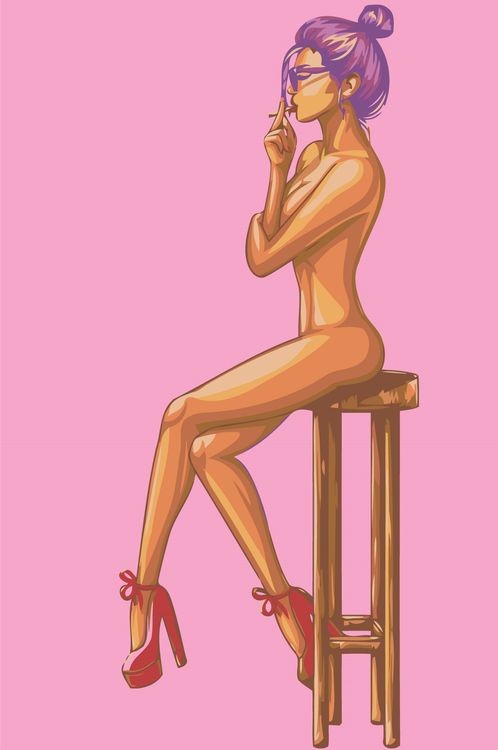 Картина по номерам «Обнаженная девушка с сигаретой»