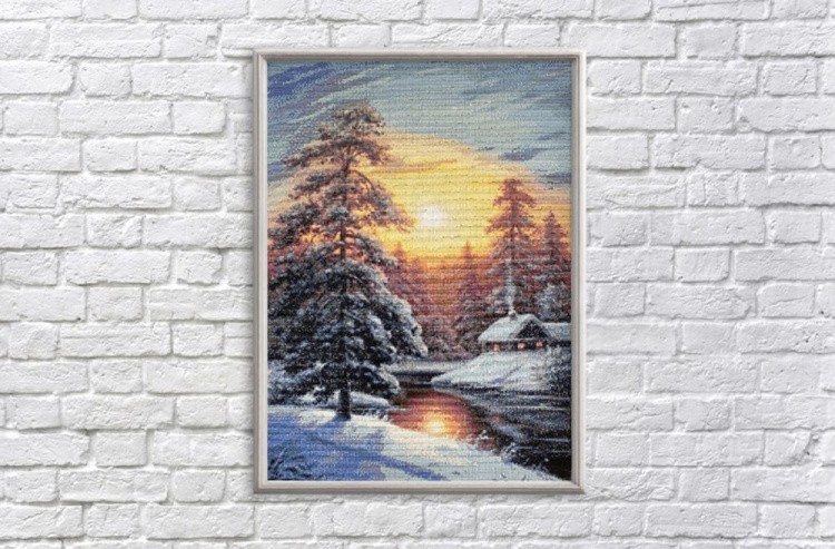 Алмазная вышивка «Зимний рассвет» — картинка 4